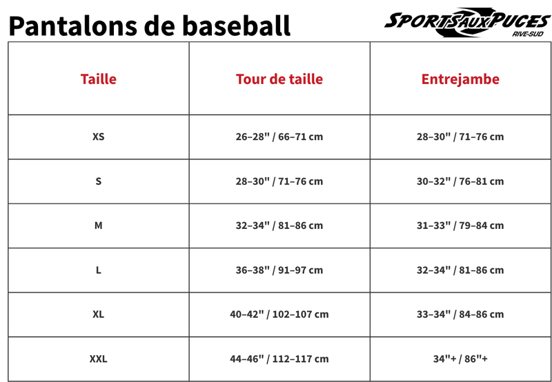 Guide des tailles
