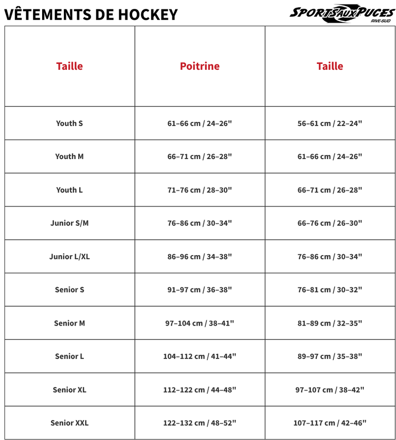 Guide des tailles