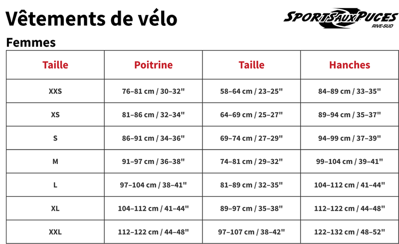 Guide des tailles